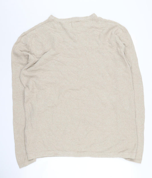 Jack & Jones Men's Beige 2XL Cotton Pullover Jumper