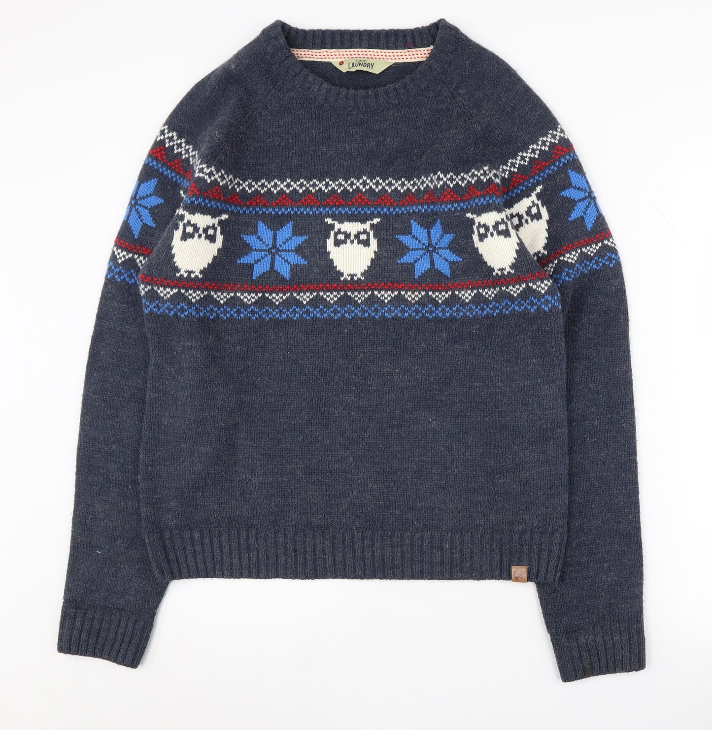 Tokyo Laundry Men’s Blue Owl Fair Isle Pullover L