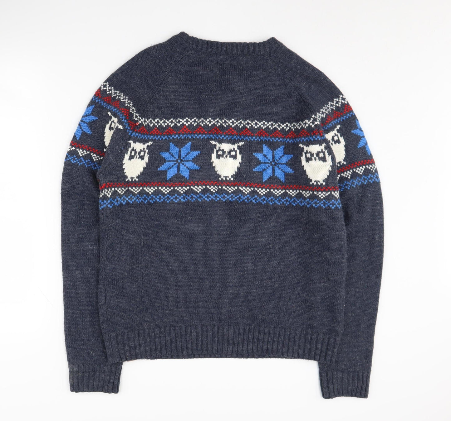 Tokyo Laundry Men’s Blue Owl Fair Isle Pullover L