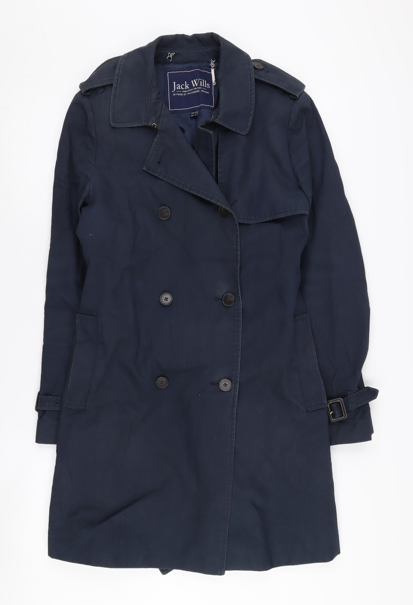 Jack Wills Women's Blue Trench Coat Size 12