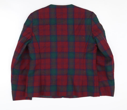 Edinburgh Heritage Women’s Red Plaid Wool Blazer Size 14