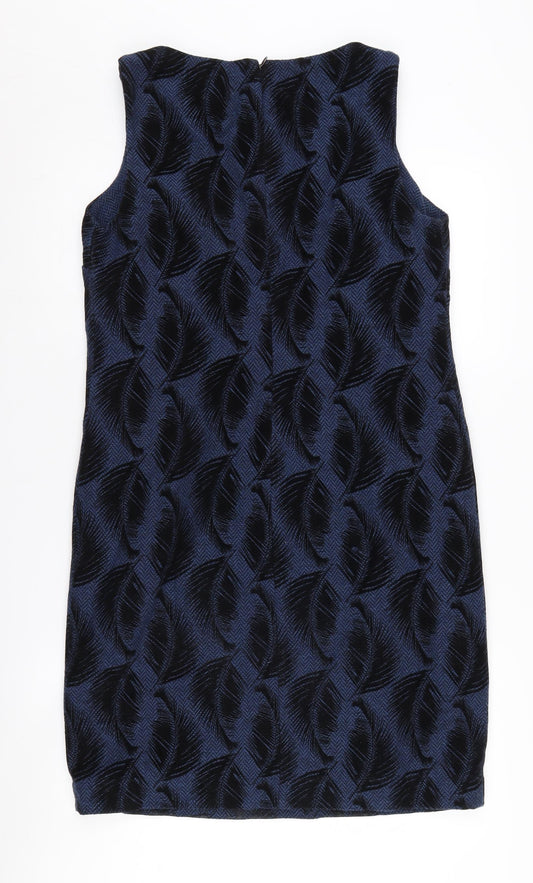 White Stuff Women's Blue Shift Dress Size 12 Geometric