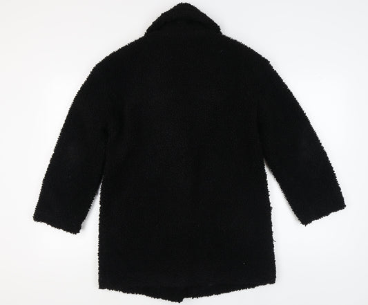 H&M Women's Black XS Overcoat - Stylish Mid-Length