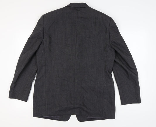 Jaeger Grey Men's Blazer Size 54R Regular Fit Wool Jacket