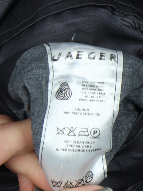 Jaeger Grey Men's Blazer Size 54R Regular Fit Wool Jacket