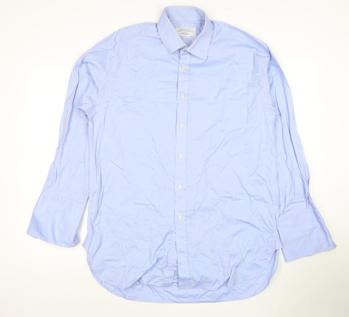 Charles Tyrwhitt Men's Blue Dress Shirt, Long Sleeve, 41 cm