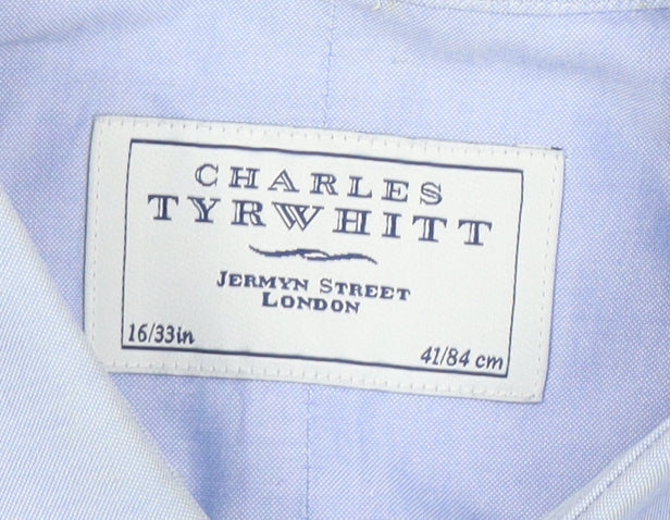 Charles Tyrwhitt Men's Blue Dress Shirt, Long Sleeve, 41 cm