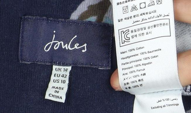 Joules Women's Blue Floral Shift Dress Size 14