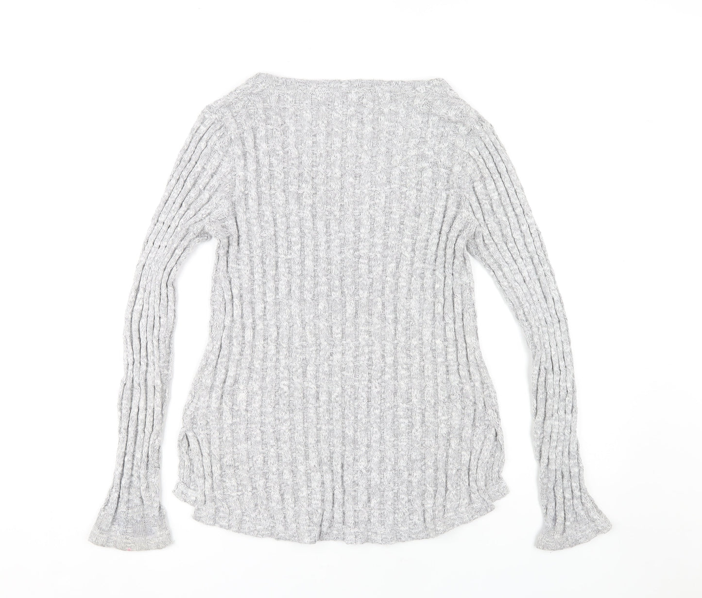 Firetrap Women's Grey V-Neck Pullover Jumper Size 12