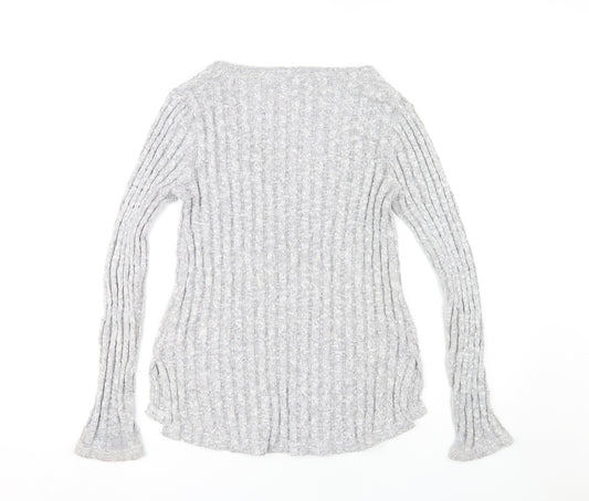 Firetrap Women's Grey V-Neck Pullover Jumper Size 12