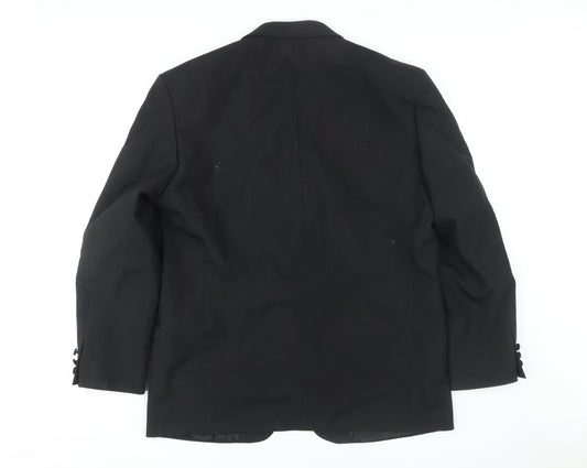 Moss Bros Men's Black Regular Fit Shawl Lapel Tuxedo Blazer 44R