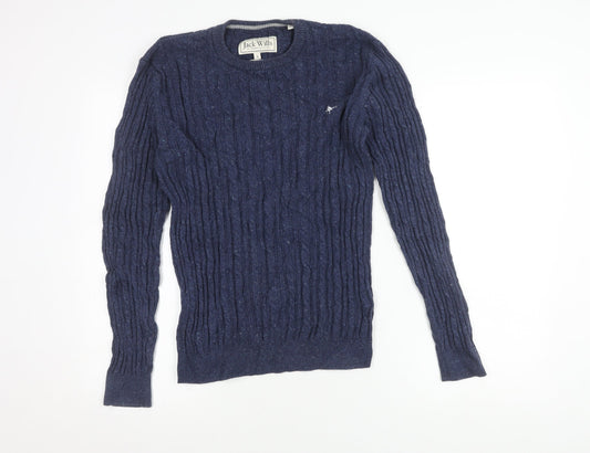 Jack Wills Men's Blue S Cable-Knit Pullover Jumper