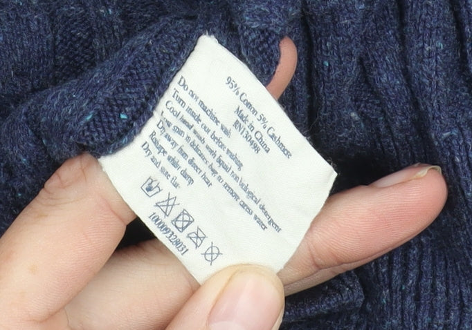 Jack Wills Men's Blue S Cable-Knit Pullover Jumper