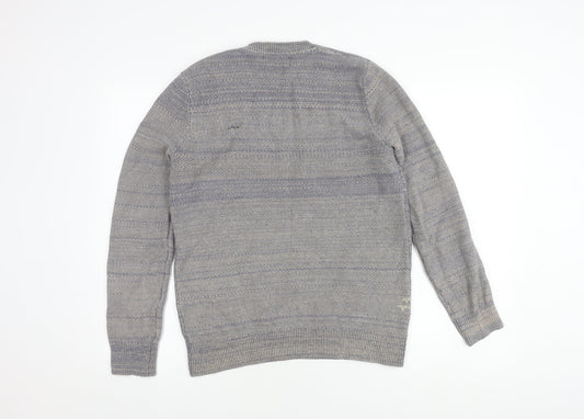 Paul Costelloe Men’s Blue Cashmere Blend Pullover Jumper, S