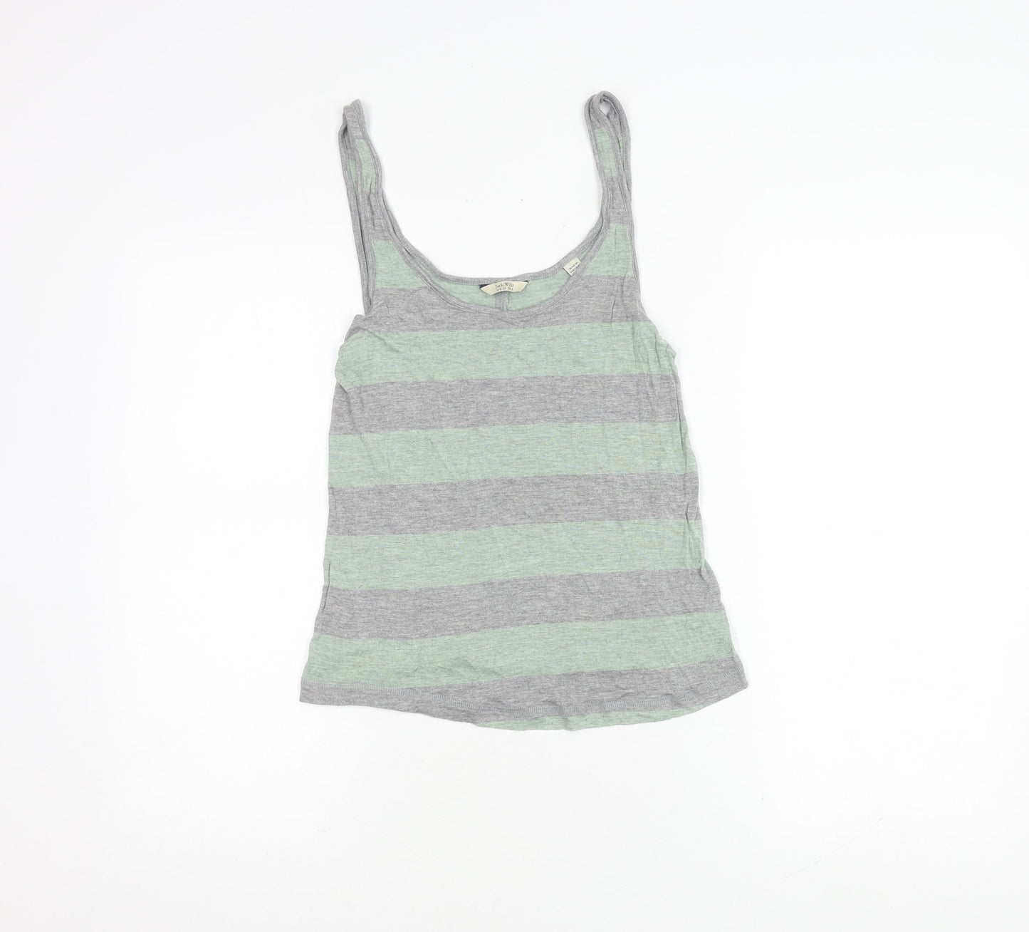 Jack Wills Women's Grey Striped Tank Top Size 10