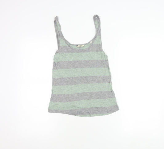 Jack Wills Women's Grey Striped Tank Top Size 10