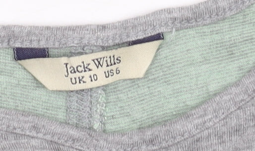 Jack Wills Women's Grey Striped Tank Top Size 10