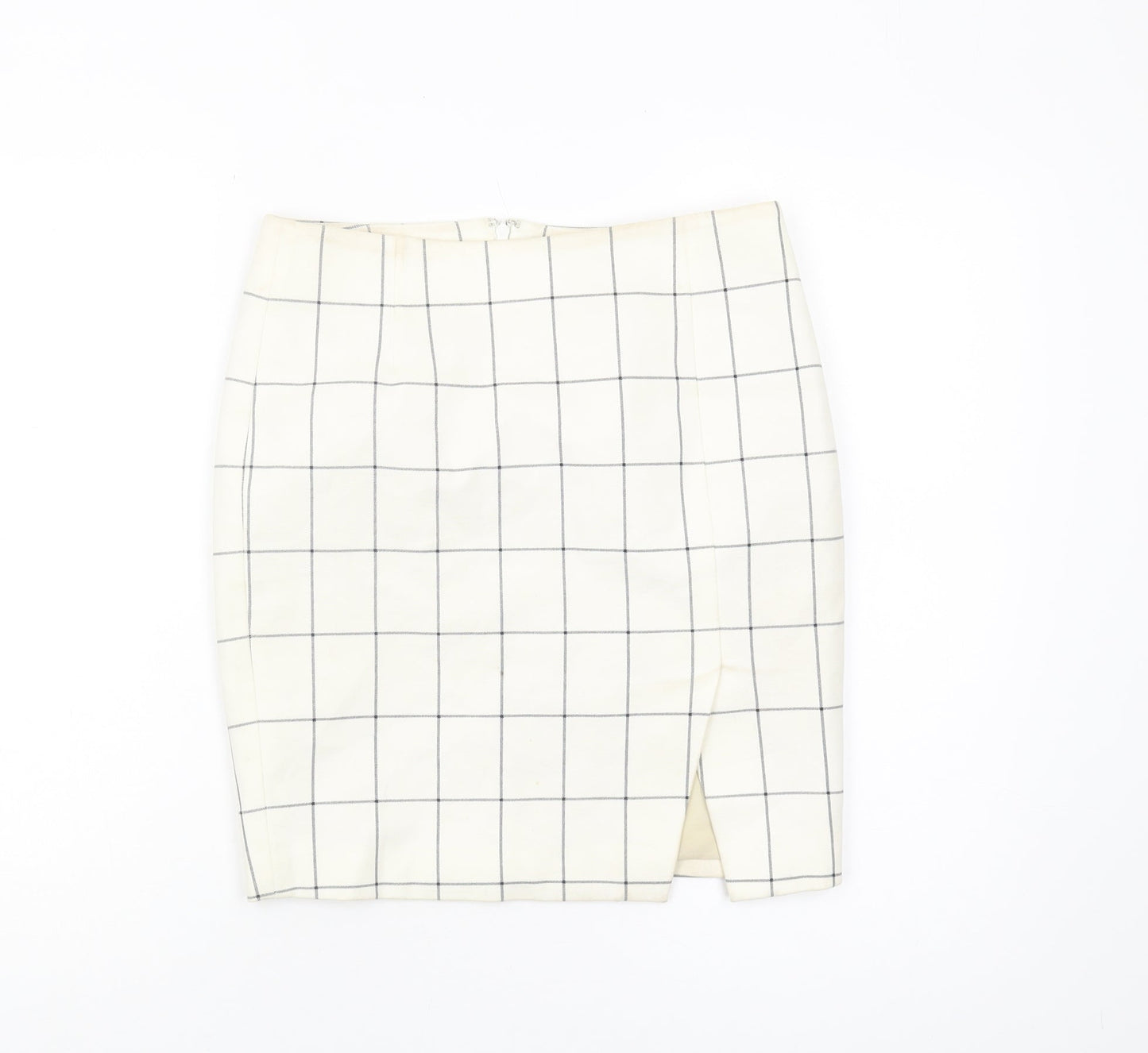 Banana Republic Women's Ivory Petite Check Pencil Skirt