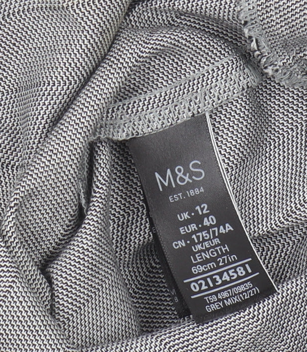 Brand and care label for Marks & Spencer Grey Trumpet Midi Skirt, size 12