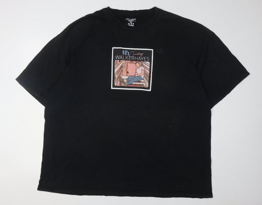 Champion Men's 4XL Black 90s Graphic T-Shirt