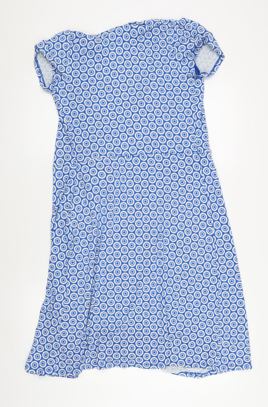 Boden Women's Blue Wrap Dress Size 10 - Summer Casual