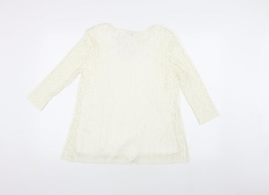 Anna Rose Women's Ivory Lace Top Medium