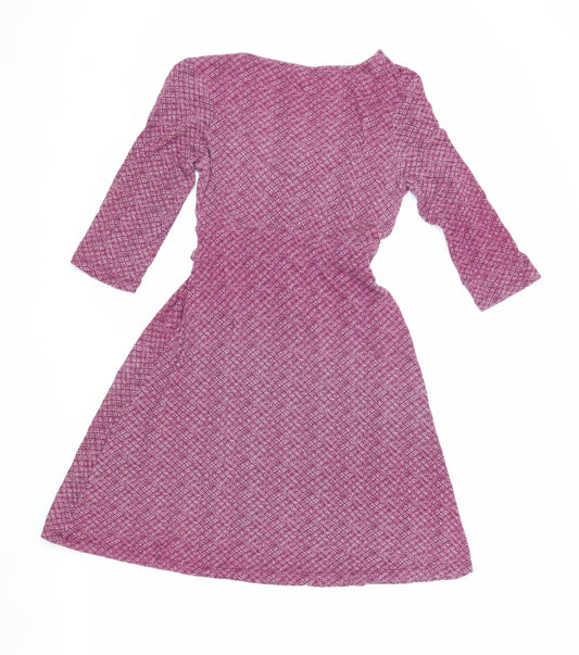 Fat Face Women's Purple Geometric Wrap Dress Size 10