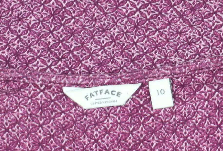 Fat Face Women's Purple Geometric Wrap Dress Size 10