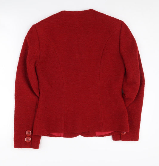 Hobbs Women’s Red Blazer Size 8 Bouclé