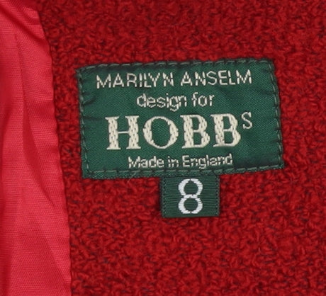 Hobbs Women’s Red Blazer Size 8 Bouclé