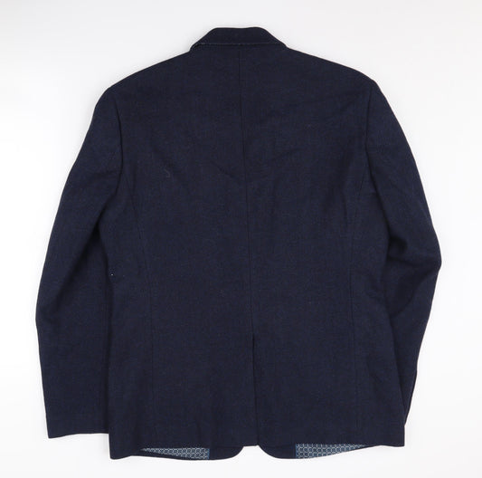 Mishmash Men's Blue Blazer, Size 42, Stylish Jacket