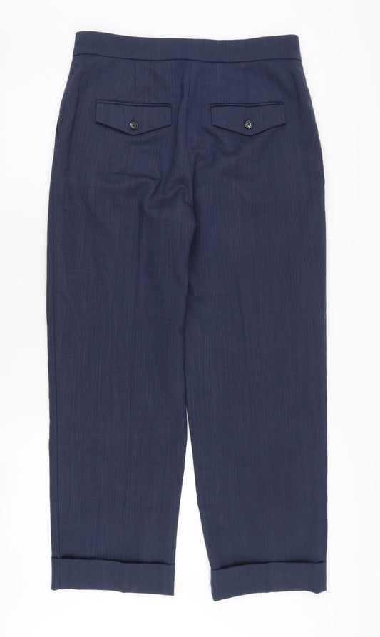 Marks and Spencer Women's Blue Straight Trousers Size 12