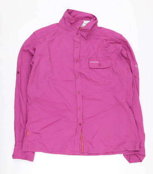 Craghoppers Women's Pink Collared Activewear Top, Size 20