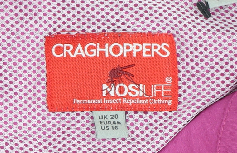 Craghoppers Women's Pink Collared Activewear Top, Size 20