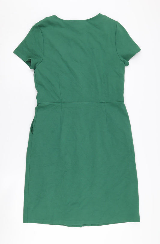 Boden Women's Green Short Sleeve Button Dress