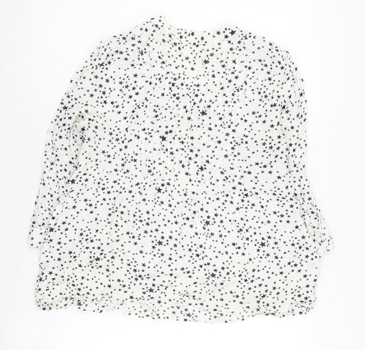 Boden Women’s White Star Long Sleeve Blouse Size 12