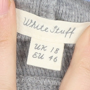 White Stuff Women's Grey Mock Neck Sleeveless Jumper Size 18