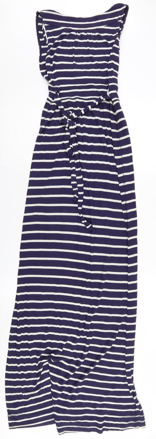 Fat Face Women's Blue Striped Wrap Dress Size 8