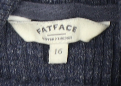 Fat Face Women's Blue Roll Neck Top Size 16