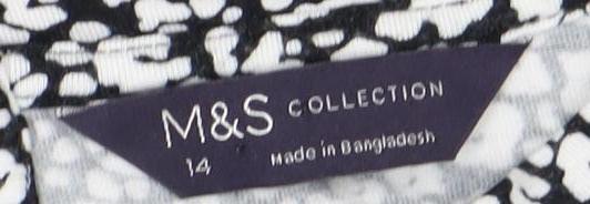 Marks and Spencer Women's Black Shift Dress Size 14