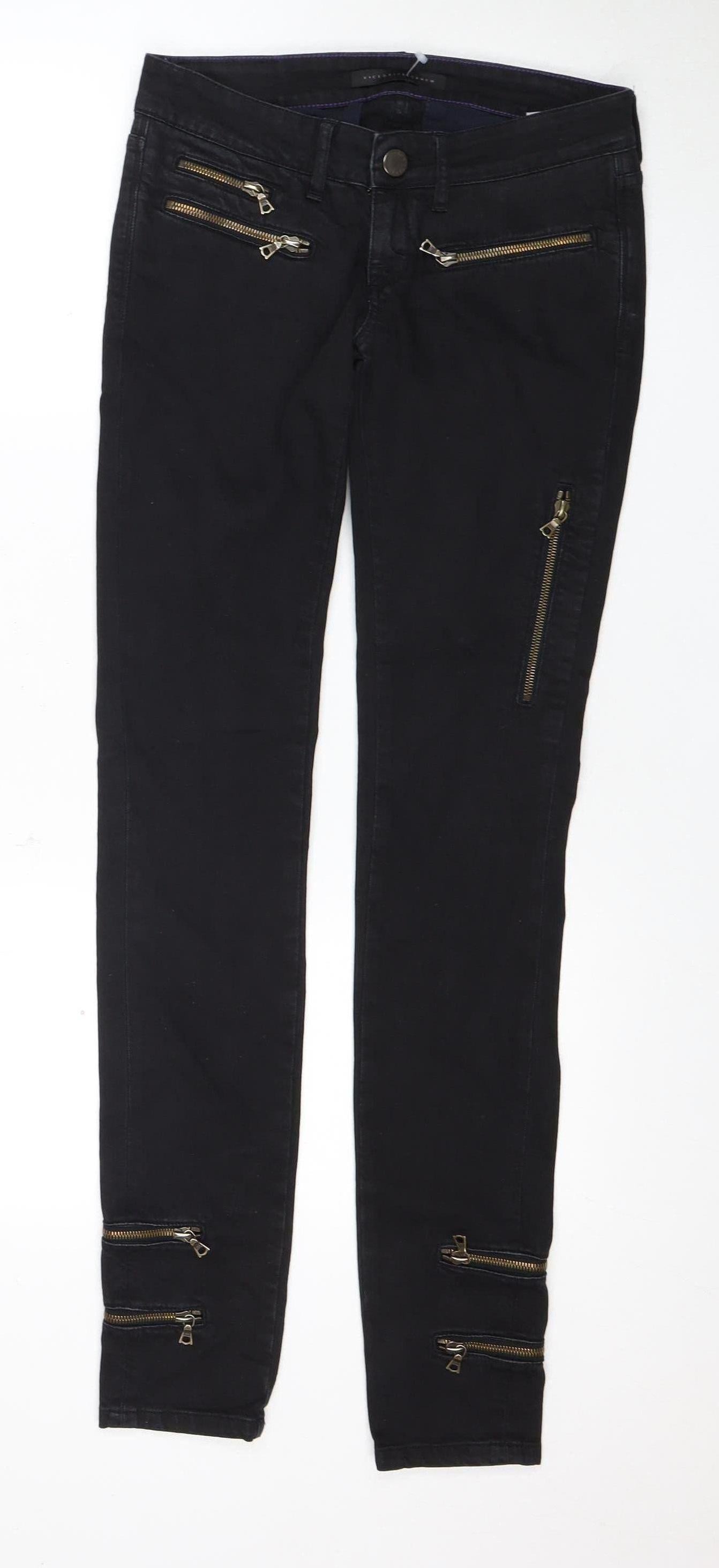 Victoria Beckham Black Skinny Jeans 25 Women's Zip