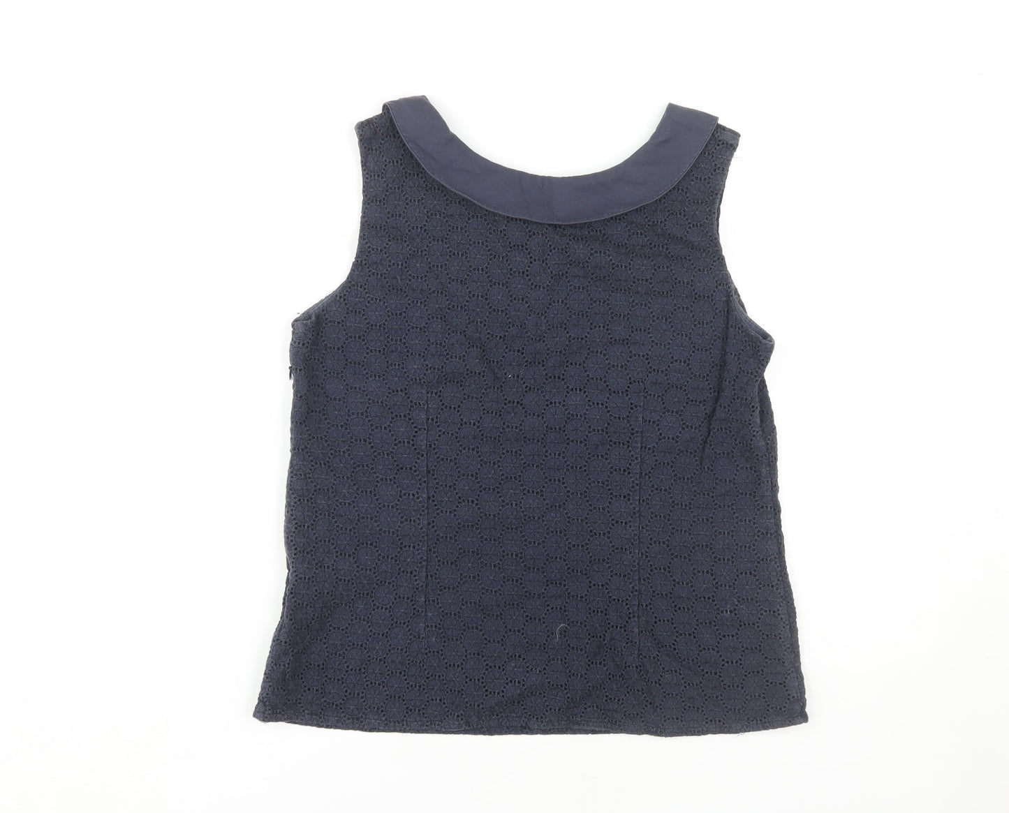 Boden Women's Blue Collared Sleeveless Blouse, Size 10