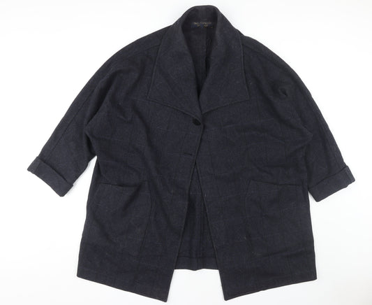 Paul Costelloe Women's Black Check Tweed Coat Size 14