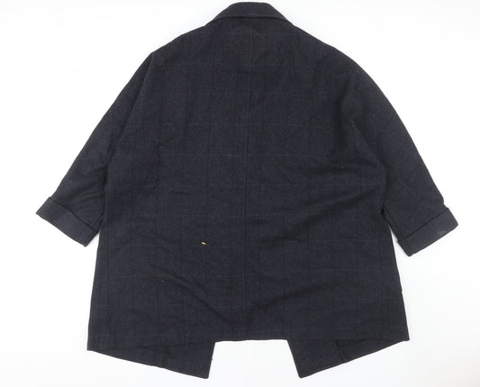 Paul Costelloe Women's Black Check Tweed Coat Size 14