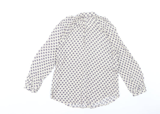 Boden Women's Beige Polka Dot Blouse - Size 8