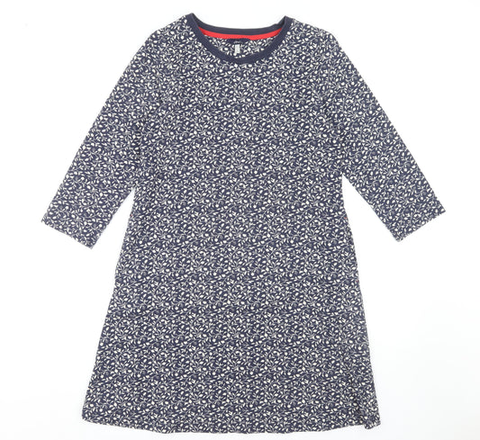 Joules Women's Blue Floral A-Line Dress Size 8