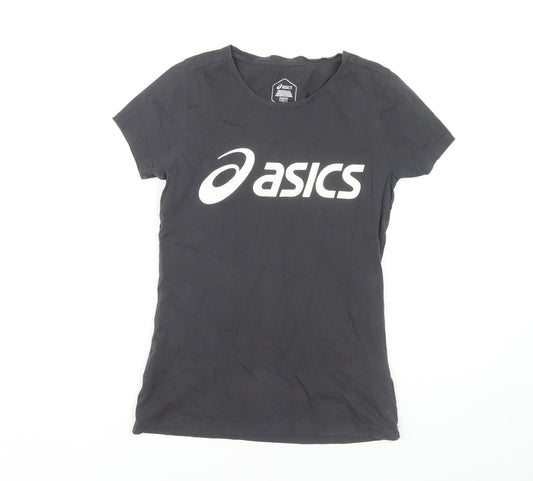 Additional front view of Asics Women's Black T-Shirt, size S, Casual Style