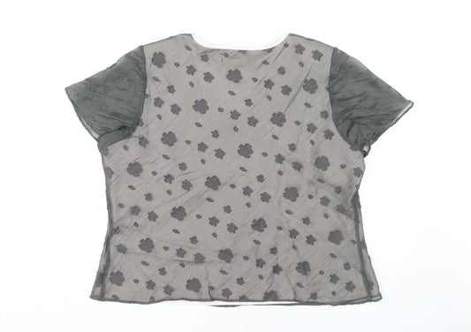 Womens UK Size 20 Jacques Vert Black Nylon Blend Blouse