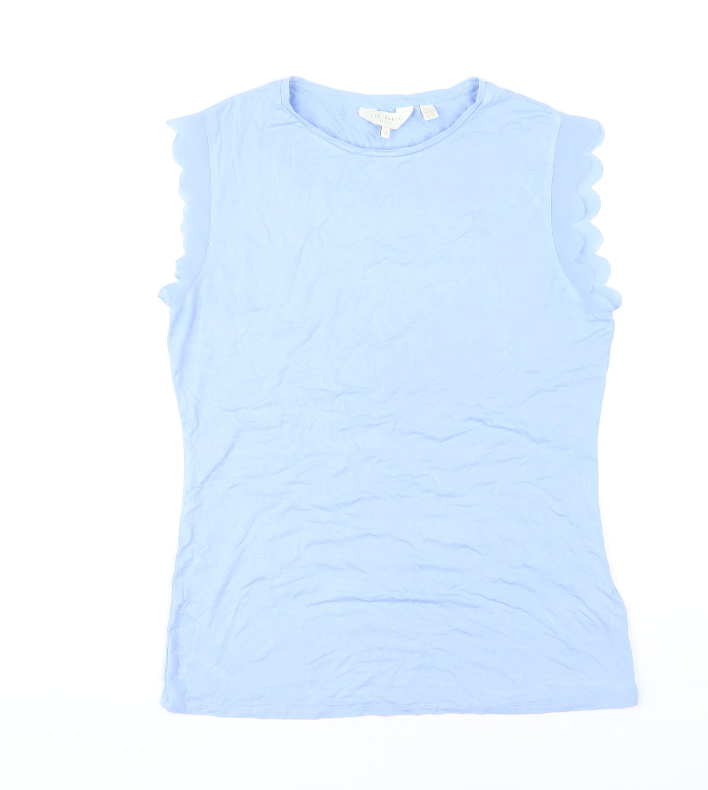 Ted Baker Women's Blue Scalloped Sleeveless Tank Top