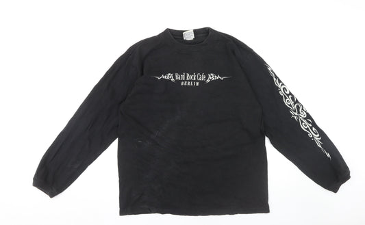 Hard Rock Cafe Unisex Black M T-Shirt Long Sleeve